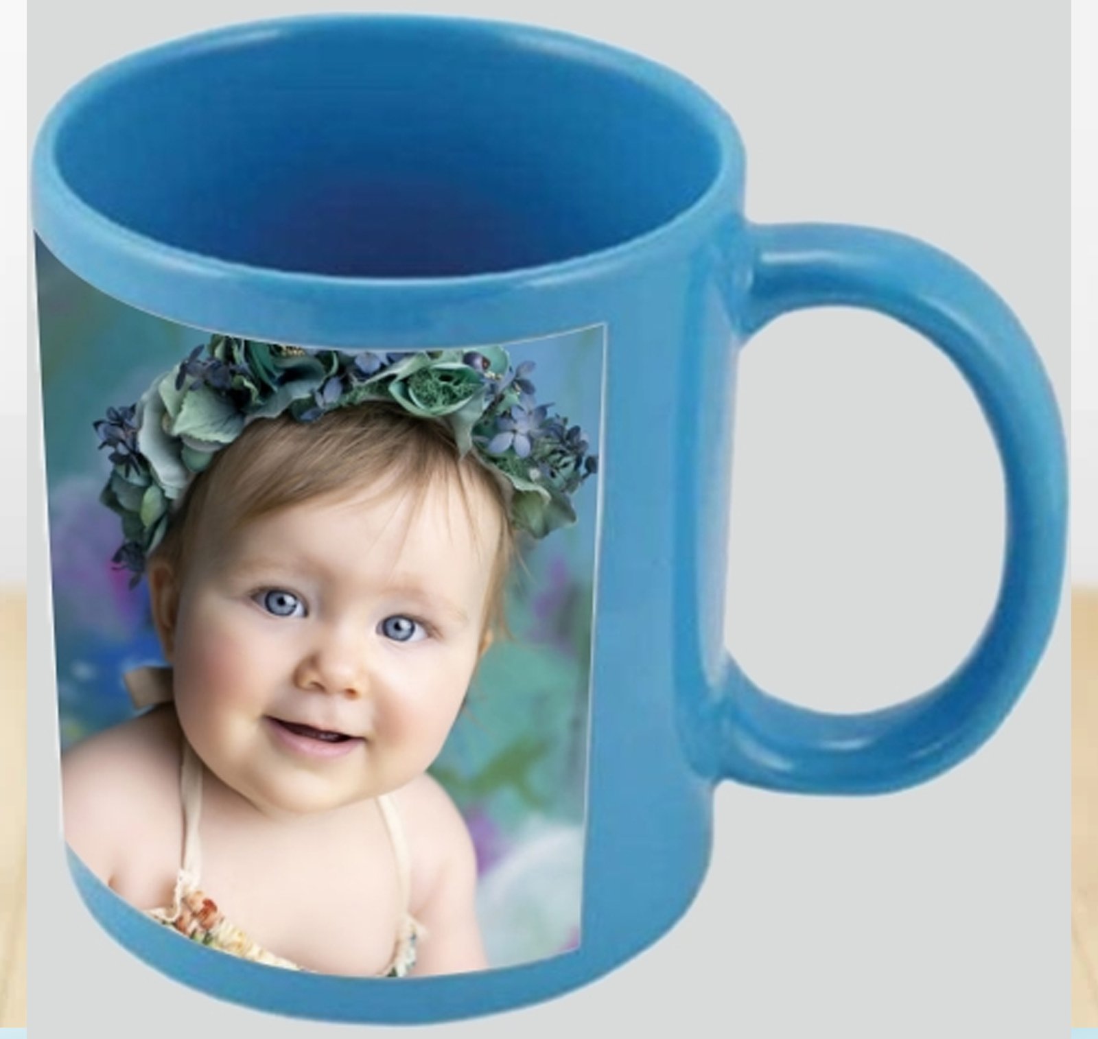 Sky blue patch mug